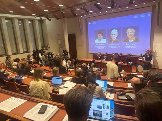 Deisseroth, Hegemann and Nagel win the 2026 Nobel Prize in Medicine STOCKHOLM, SWEDEN - OCTOBER 5: The 2026 Nobel Prize in Physiology or Medicine is awarded to US scientist Karl Deisseroth, German scientists Peter Hegemann and Georg Nagel for their discoveries concerning light-gated ion channels and optogenetics, in Stockholm, Sweden, on October 5, 2026. Atila Altuntas Anadolu Stockholm Sweden. Editorial use only. Please get in touch for any other usage.  Copyright: x2026xAnadoluxAtilaxAltuntasx