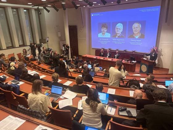Deisseroth, Hegemann and Nagel win the 2026 Nobel Prize in Medicine STOCKHOLM, SWEDEN - OCTOBER 5: The 2026 Nobel Prize in Physiology or Medicine is awarded to US scientist Karl Deisseroth, German scientists Peter Hegemann and Georg Nagel for their discoveries concerning light-gated ion channels and optogenetics, in Stockholm, Sweden, on October 5, 2026. Atila Altuntas Anadolu Stockholm Sweden. Editorial use only. Please get in touch for any other usage.  Copyright: x2026xAnadoluxAtilaxAltuntasx