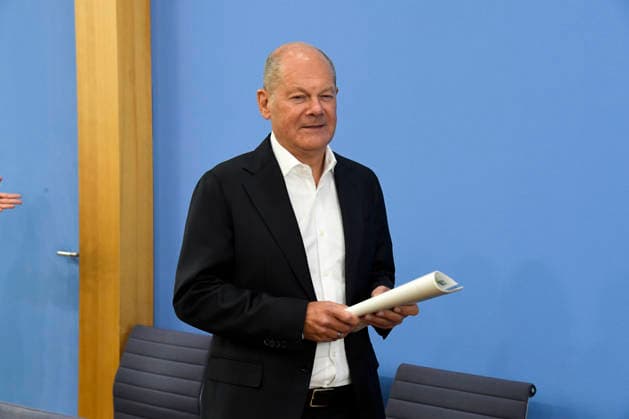ABB BPK- Olaf Scholz, Bundeskanzler a.D. und Co-Vorsitzender der ENSK Thema Vorstellung Vorstellung Entwicklungspolitische Nord-Sued-Kommission (ENSK) Pressekonferenz zu Zusammensetzung prioritären Themen der Entwicklungspolitischen Nord-Sued-Kommission auf der BPK Bundespressekonferenz in Berlin am 05.10.2026 Berlin Deutschland