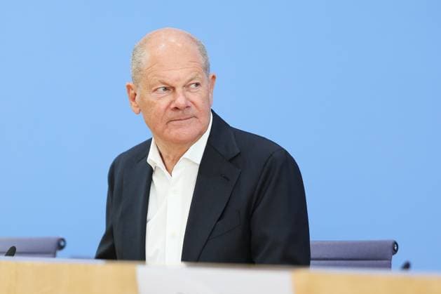 Berlin, Deutschland, 05.10.2026: Bundespressekonferenz: Vorstellung Entwicklungspolitische Nord-Süd-Kommission (ENSK): Pressekonferenz zu Zusammensetzung und prioritären Themen der Entwicklungspolitischen Nord-Süd-Kommission: Olaf Scholz (SPD) Copyright: xdtsxNachrichtenagenturx dts_137140