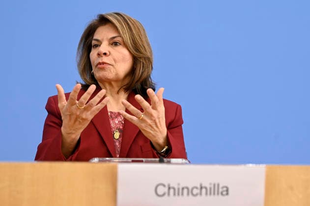 ABB BPK- Laura Chinchilla Miranda, Staatspraesidentin a.D. Costa Rica und Co-Vorsitzende der ENSK Thema Vorstellung Vorstellung Entwicklungspolitische Nord-Sued-Kommission (ENSK) Pressekonferenz zu Zusammensetzung prioritären Themen der Entwicklungspolitischen Nord-Süd-Kommission auf der BPK Bundespressekonferenz in Berlin am 05.10.2026 Berlin Deutschland