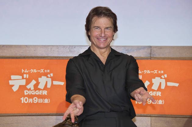 Actor Tom Cruise pose for camera during the press conference for the film Digger in Tokyo, Japan on Monday, October 4, 2026.  TKP2026100403 KEIZOxMORI