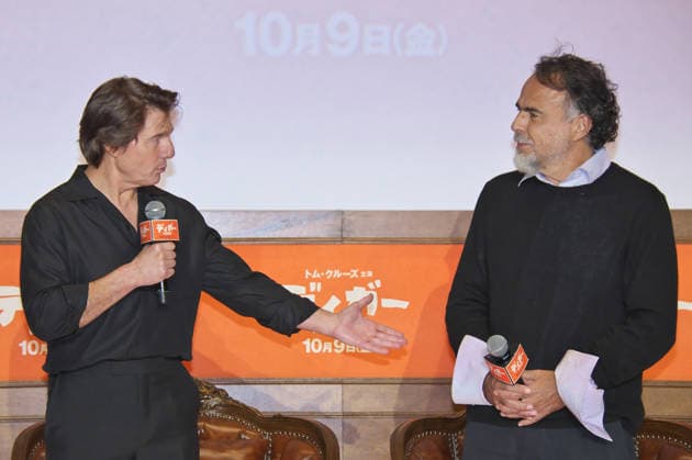 Actor Tom Cruise(L) and Director Alejandro Gonzalez Inarritu attend the press conference for the film Digger in Tokyo, Japan on Monday, October 4, 2026.  TKP2026100407 KEIZOxMORI