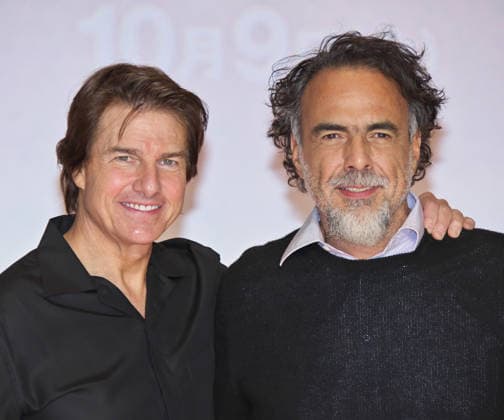 Actor Tom Cruise(L) and Director Alejandro Gonzalez Inarritu pose for camera during the press conference for the film Digger in Tokyo, Japan on Monday, October 4, 2026.  TKP2026100414 KEIZOxMORI