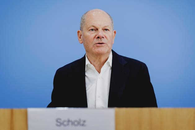 Olaf Scholz, Bundeskanzler a.D. und Co-Vorsitzender der ENSK, aufgenommen im Rahmen der Pressekonferenz zur Vorstellung Entwicklungspolitische Nord-Sued-Kommission in Berlin, 05.10.2026. Berlin Deutschland Copyright: xFlorianxGaertnerx