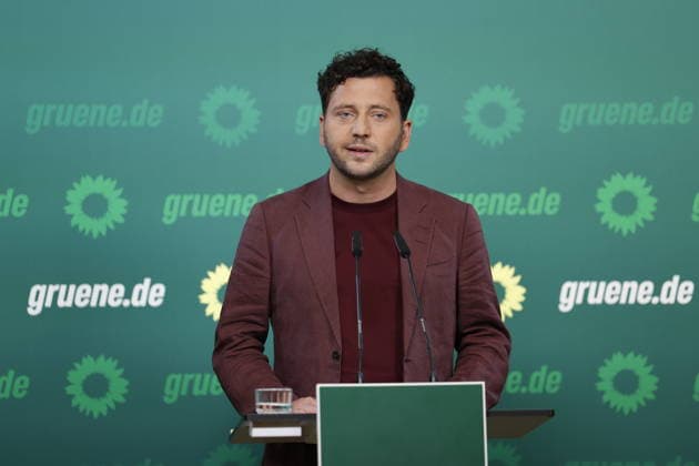 Felix Banaszak Co-Vorsitzender Bündnis 90 Die Grünen; Pressekonferenz 05.10.2026, am 05.10.2026 in Berlin, (Parteizentrale Bündnis 90 Die Grünen), Deutschland