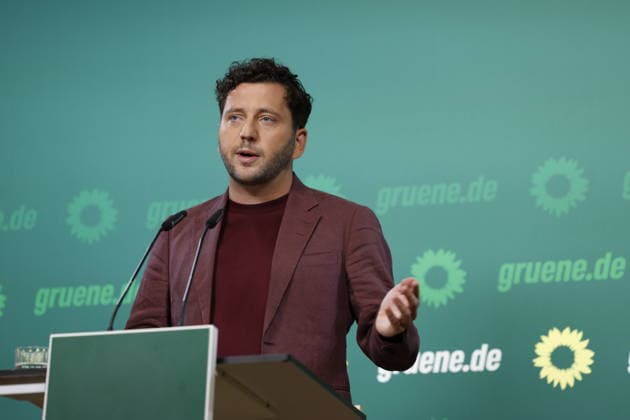 Felix Banaszak Co-Vorsitzender Bündnis 90 Die Grünen; Pressekonferenz 05.10.2026, am 05.10.2026 in Berlin, (Parteizentrale Bündnis 90 Die Grünen), Deutschland