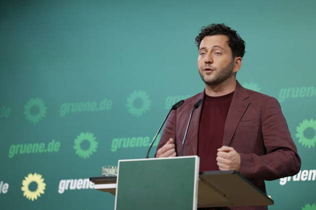 Felix Banaszak Co-Vorsitzender Bündnis 90 Die Grünen; Pressekonferenz 05.10.2026, am 05.10.2026 in Berlin, (Parteizentrale Bündnis 90 Die Grünen), Deutschland