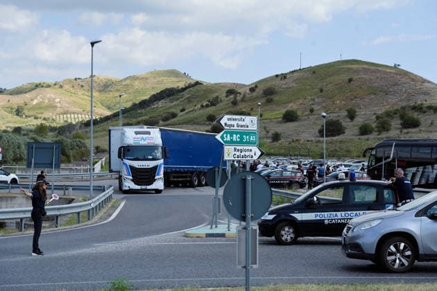 October 5, 2026, Catanzaro, Catanzaro, Italy: A group of truck drivers, traders and representatives of the agricultural sector protested against the high cost of living and fuel at the headquarters of the Regional Citadel in Catanzaro, 05 10 2026 Catanzaro Italy  - ZUMAa289 20261005_zia_a289_050 Copyright: xValeriaxFerrarox xAgfx