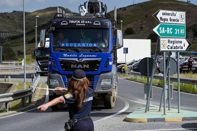 October 5, 2026, Catanzaro, Catanzaro, Italy: A group of truck drivers, traders and representatives of the agricultural sector protested against the high cost of living and fuel at the headquarters of the Regional Citadel in Catanzaro, 05 10 2026 Catanzaro Italy  - ZUMAa289 20261005_zia_a289_077 Copyright: xValeriaxFerrarox xAgfx