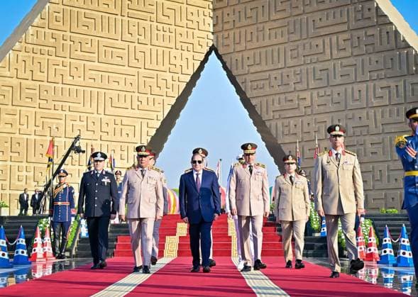 Sisi Marks 53rd Anniversary of October War Victory in Cairo Egyptian President Abdel Fatah al-Sisi lays a wreath at the Armed Forces Memorial and visits the tombs of late presidents Mohamed Anwar Sadat and Gamal Abdel Nasser in Cairo, Egypt, on October 5, 2026, to mark the 53rd anniversary of Egypt’s victory in the 1973 October War. Photo by Egyptian President Office apaimages Cairo Cairo Egypt 041026_Egypt_EPO_00(3) Copyright: xapaimagesxEgyptianxPresidentxOfficex xapaimagesx