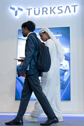 CABSAT 2026 exhibition in Dubai DUBAI, UNITED ARAB EMIRATES - OCTOBER 5: Products of TURKSAT, Turkiye s first domestic and national communication satellite, are displayed during CABSAT 2026, the Middle East and Africa s largest digital broadcast, media, and satellite exhibition, at the Dubai Exhibition Centre (DEC) in Dubai, United Arab Emirates on October 5, 2026. Hassan al Raisi Anadolu Dubai United Arab Emirates. Editorial use only. Please get in touch for any other usage.  Copyright: x2026xAnadoluxHassanxalxRaisix