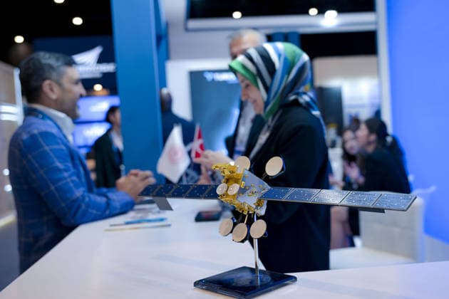 CABSAT 2026 exhibition in Dubai DUBAI, UNITED ARAB EMIRATES - OCTOBER 5: Products of TURKSAT, Turkiye s first domestic and national communication satellite, are displayed during CABSAT 2026, the Middle East and Africa s largest digital broadcast, media, and satellite exhibition, at the Dubai Exhibition Centre (DEC) in Dubai, United Arab Emirates on October 5, 2026. Hassan al Raisi Anadolu Dubai United Arab Emirates. Editorial use only. Please get in touch for any other usage.  Copyright: x2026xAnadoluxHassanxalxRaisix