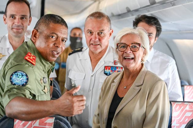Catherine Vautrin visited Réunion on Monday as part of the Pegase 2026 mission at Air Base 181 at Roland Garros Airport in Sainte-Marie. the Minister of the Armed Forces and Veterans Affairs emphasized cooperation with countries in the region. She participated in an in-flight refueling of a Rafale from aboard a military Airbus. Catherine Vautrin visited Réunion on Monday as part of the Pegase 2026 mission. At Air Base 181 at Roland Garros Airport in Sainte Marie, the Minister of the Armed Forces and Veterans Affairs emphasized cooperation with countries in the region. She participated in an in-flight refueling of a Rafale from aboard a military Airbus. 460220 2026 10 05  Copyright: xPierrexMarchalx xAnakaoPressx xStarfacex STAR_460220_001