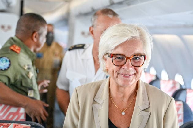Catherine Vautrin visited Réunion on Monday as part of the Pegase 2026 mission at Air Base 181 at Roland Garros Airport in Sainte-Marie. the Minister of the Armed Forces and Veterans Affairs emphasized cooperation with countries in the region. She participated in an in-flight refueling of a Rafale from aboard a military Airbus. Catherine Vautrin visited Réunion on Monday as part of the Pegase 2026 mission. At Air Base 181 at Roland Garros Airport in Sainte Marie, the Minister of the Armed Forces and Veterans Affairs emphasized cooperation with countries in the region. She participated in an in-flight refueling of a Rafale from aboard a military Airbus. 460220 2026 10 05  Copyright: xPierrexMarchalx xAnakaoPressx xStarfacex STAR_460220_002