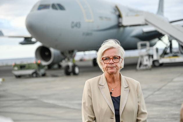 Catherine Vautrin visited Réunion on Monday as part of the Pegase 2026 mission at Air Base 181 at Roland Garros Airport in Sainte-Marie. the Minister of the Armed Forces and Veterans Affairs emphasized cooperation with countries in the region. She participated in an in-flight refueling of a Rafale from aboard a military Airbus. Catherine Vautrin visited Réunion on Monday as part of the Pegase 2026 mission. At Air Base 181 at Roland Garros Airport in Sainte Marie, the Minister of the Armed Forces and Veterans Affairs emphasized cooperation with countries in the region. She participated in an in-flight refueling of a Rafale from aboard a military Airbus. 460220 2026 10 05  Copyright: xPierrexMarchalx xAnakaoPressx xStarfacex STAR_460220_024
