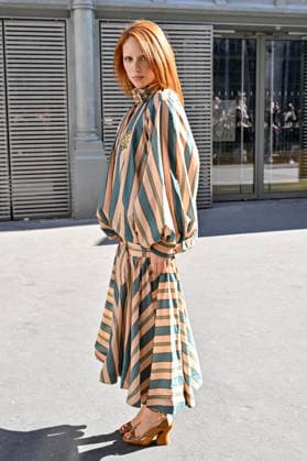PFW Zimmermann Outside Arrivals Marie Gaguech arriving at Zimmermann show during Paris Fashion Week, in Paris, France on 5 October 2026. Photo by Julien Reynaud APS-Medias ABACAPRESS.COM Paris France  Copyright: xReynaudxJulien APS-Medias ABACAx
