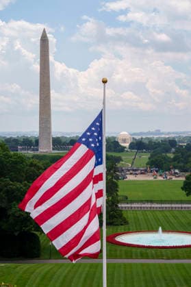 October 5, 2026, Washington, Dc, United States of America: An American flag flies from a newly installed flagpole on the South Lawn of the White House, with the Washington Monument in the distance, June 18, 2025 in Washington, D.C. The flag was raised on one of two new flagpoles Trump had installed on the North and South Lawns of the White House, which he said he paid for personally. Washington United States of America - ZUMAp138 20261005_zaa_p138_045 Copyright: xAbexMcnatt WhitexHousex