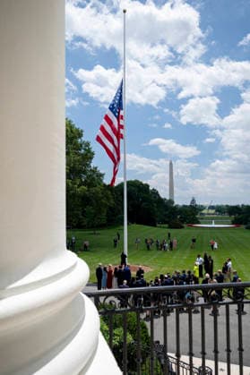 October 5, 2026, Washington, Dc, United States of America: An American flag flies from a newly installed flagpole on the South Lawn of the White House, with the Washington Monument in the distance, June 18, 2025 in Washington, D.C. The flag was raised on one of two new flagpoles Trump had installed on the North and South Lawns of the White House, which he said he paid for personally. Washington United States of America - ZUMAp138 20261005_zaa_p138_059 Copyright: xMollyxRiley WhitexHousex