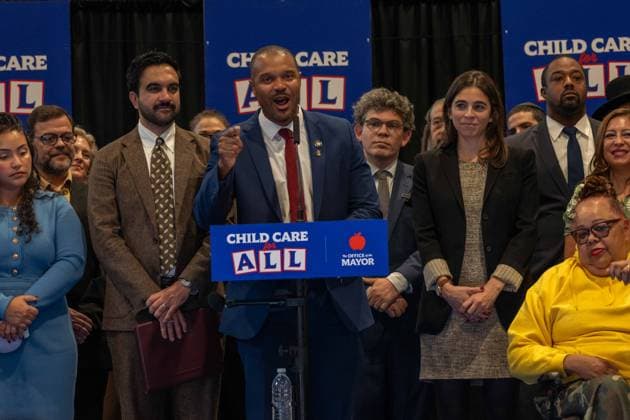 New York, NY- October 5: Mayor Zohran Kwame Mamdani makes an announcement to deliver Free Child Care to more Than 10,000 Low-Income Children October 5, 2026. Copyright: xCamaraxPorter AdMedia MediaPunchx
