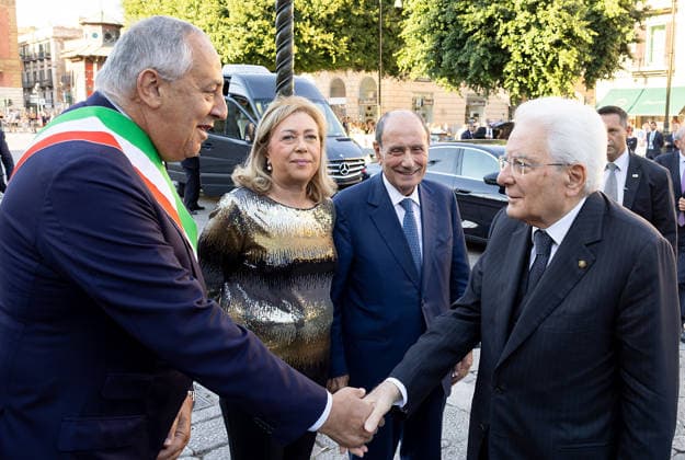 October 5, 2026, Palermo, Rome, Italy: President Sergio Mattarella with Roberto Lagalla, Mayor of Palermo, Luisa Annunziata Lantieri, Vice President of the Sicilian Regional Assembly, and Renato Schifani, President of the Sicilian Region, at the preview screening of the film On the Path of Francis Ã¢â‚¬ The Life of Biagio Conte, Palermo, October 5, 2026. Palermo Italy  - ZUMAa289 20261005_zia_a289_152 Copyright: xGiandottixUffxStampax xAgfx