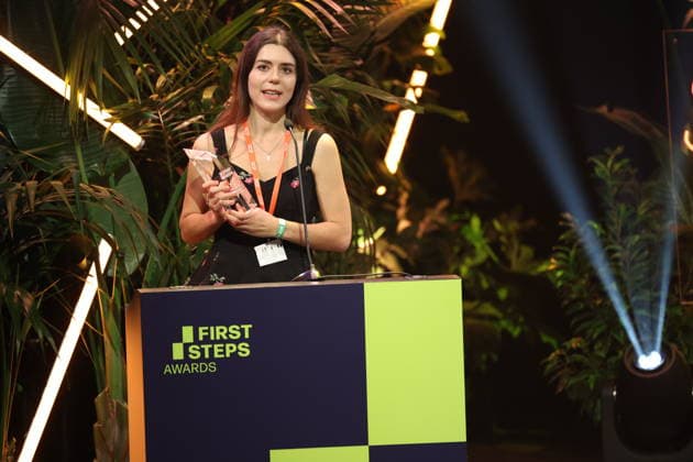 FIRST STEPS 2026 Big Audience Award: Gewinnerbuch: OPERATION OBERLAND von Patricia SchuÌˆtz Preisverleihung auf der Buehne bei der FIRST STEPS 2026 Verleihung im Theater des Westens in Berlin Copyright: xEventpressxFuhrx