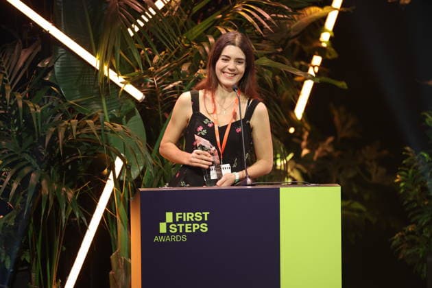 FIRST STEPS 2026 Big Audience Award: Gewinnerbuch: OPERATION OBERLAND von Patricia SchuÌˆtz Preisverleihung auf der Buehne bei der FIRST STEPS 2026 Verleihung im Theater des Westens in Berlin Copyright: xEventpressxFuhrx