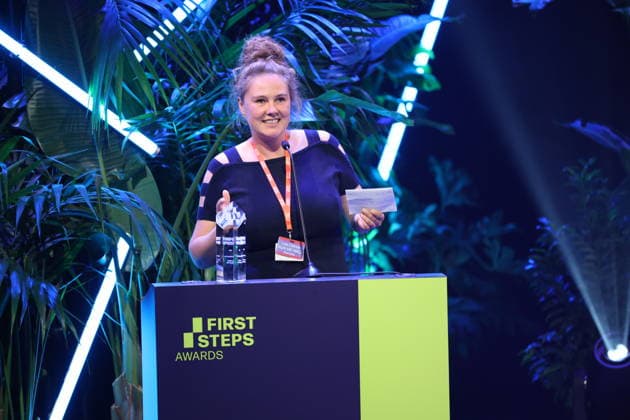 FIRST STEPS 2026 Michael Ballhaus Preis: Gewinnerfilm: RUN ME WILD, Kamera: Lea Dähne Preisverleihung auf der Buehne bei der FIRST STEPS 2026 Verleihung im Theater des Westens in Berlin Copyright: xEventpressxFuhrx