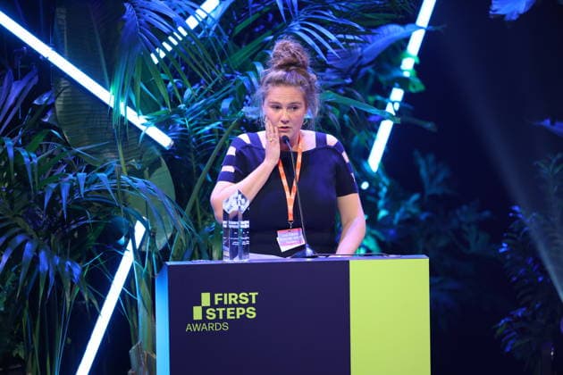 FIRST STEPS 2026 Michael Ballhaus Preis: Gewinnerfilm: RUN ME WILD, Kamera: Lea Dähne Preisverleihung auf der Buehne bei der FIRST STEPS 2026 Verleihung im Theater des Westens in Berlin Copyright: xEventpressxFuhrx