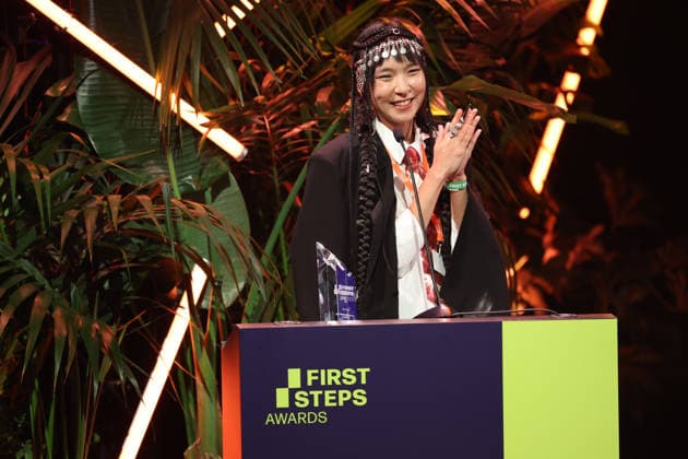 FIRST STEPS 2026 Short Steps Gewinnerfilm: QAMAJAI von Yerkezhan Sabitbekova Preisverleihung auf der Buehne bei der FIRST STEPS 2026 Verleihung im Theater des Westens in Berlin Copyright: xEventpressxFuhrx