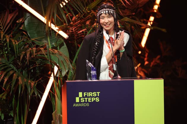 FIRST STEPS 2026 Short Steps Gewinnerfilm: QAMAJAI von Yerkezhan Sabitbekova Preisverleihung auf der Buehne bei der FIRST STEPS 2026 Verleihung im Theater des Westens in Berlin Copyright: xEventpressxFuhrx