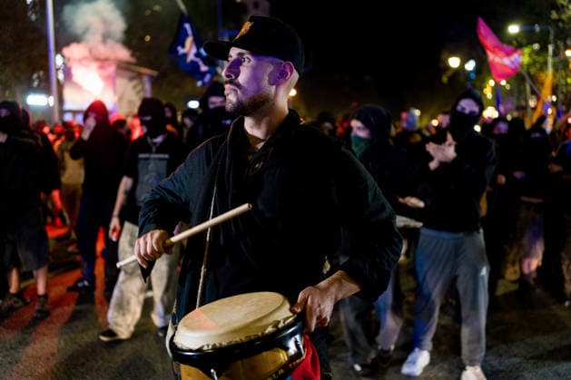 Protests against the housing crisis in Barcelona, Spain - 05 Oct 2026 A man playing tambour is seen during the demonstration. Demonstrations were called in cities all over Spain following the eviction of Mari Carmen, an 87 years woman evicted from her apartment after it was bought by a real estate agency, and the Spanish parliamentís rejection of a decree aimed at strengthening protections for tenants. Barcelona Spain Copyright: xDavidexBonaldox xSOPAxImagesx DBONALDO-2063