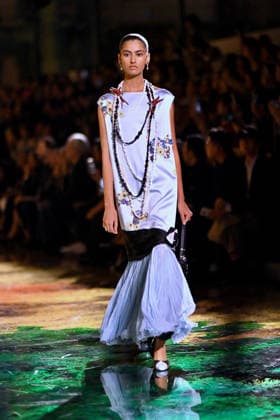 PFW - Chanel Runway A model walks the runway during the Chanel Womenswear Spring Summer 2027 show as part of Paris Fashion Week on October 05, 2026 in Paris, France. Photo by Franck Castel ABACAPRESS.COM Paris France  Copyright: xCastelxFranck ABACAx