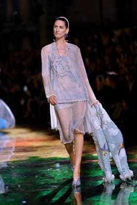 PFW - Chanel Runway A model walks the runway during the Chanel Womenswear Spring Summer 2027 show as part of Paris Fashion Week on October 05, 2026 in Paris, France. Photo by Franck Castel ABACAPRESS.COM Paris France  Copyright: xCastelxFranck ABACAx