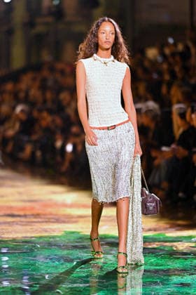 PFW - Chanel Runway A model walks the runway during the Chanel Womenswear Spring Summer 2027 show as part of Paris Fashion Week on October 05, 2026 in Paris, France. Photo by Franck Castel ABACAPRESS.COM Paris France  Copyright: xCastelxFranck ABACAx