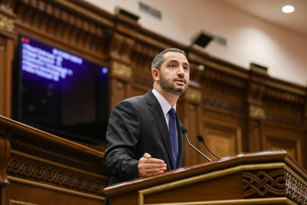 ARMENIA, YEREVAN - OCTOBER 6, 2026: President of the National Assembly Ruben Rubinyan speaks during the 2nd session of the Armenian National Assembly of the 9th convocation Yerevan Armenia  - ZUMAt113 20261006_zaa_t113_003 Copyright: xAlexanderxPatrinx