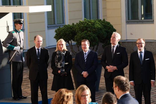 October 6, 2026, Espoo, Espoo, Finland: President ALEXANDER STUBB and his spouse SUZANNE INNES-STUBB welcome King FELIPE VI and Queen LETIZIA of Spain during the official welcoming ceremony marking the start of the royal couple s state visit to strengthen bilateral relations. Espoo Finland  - ZUMAt172 20261006_zip_t172_021 Copyright: xJosexTabaresx