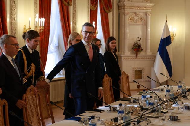 October 6, 2026, Espoo, Espoo, Finland: President ALEXANDER STUBB and his spouse SUZANNE INNES-STUBB welcome King FELIPE VI and Queen LETIZIA of Spain during the official welcoming ceremony marking the start of the royal couple s state visit to strengthen bilateral relations. Espoo Finland  - ZUMAt172 20261006_zip_t172_026 Copyright: xJosexTabaresx