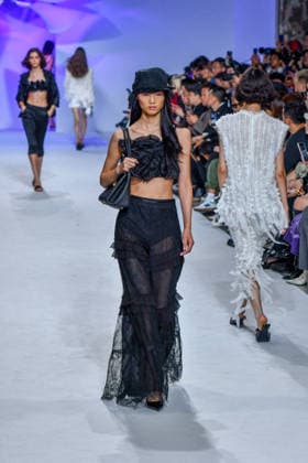 PFW - Shiatzy Chen Runway A model walks the runway during the Shiatzy Chen Womenswear Spring Summer 2027 show as part of Paris Fashion Week on October 05, 2026 in Paris, France. Photo by Shootpix ABACAPRESS.COM Paris France  Copyright: xShootpix ABACAx