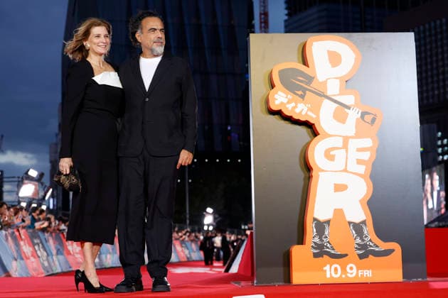 Director Alejandro Gonzalez Inarritu (R) and his wife Maria Eladia Hagerman de Gonzalez (L) pose for photos at the Digger Japan premiere on October 6, 2026, in Tokyo, Japan. Inarritu and Tom Cruise met with enthusiastic fans and signed autographs on the red carpet in the heart of Tokyo s Ginza district.  aflo_353749408