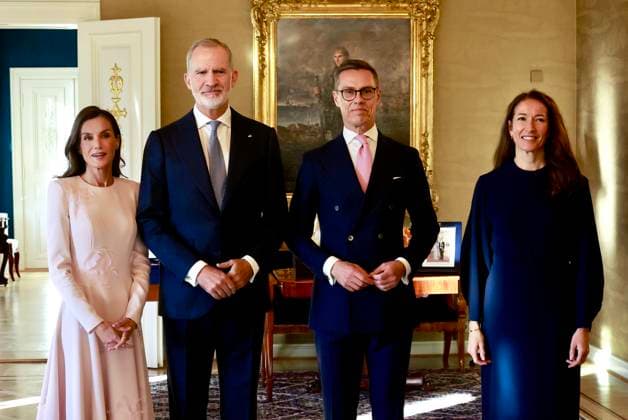 06-10-2026 Finland Queen Letizia and King Felipe with President Alexander Stubb and Suzanne Innes-Stubb during the official welcoming ceremony marking the start of the statevisit to Finland. Â  Copyright: xPPEx