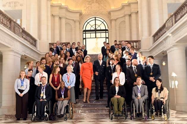 King Philippe and Queen Mathilde receive the Belgian athletes (2025-2026) BRUSSELS, BELGIUM - OCTOBER 06 : King Philippe and Queen Mathilde are hosting a reception at Laeken Castle for Belgian athletes who have distinguished themselves over the past two years. Among them are athletes who have won a medal at a European or World Championship in an Olympic or Paralympic sport, as well as those who have achieved an exceptional performance on the world stage on October 6, 2026 in Brussels, Belgium, 06 10 2026 Brussels Belgium  Copyright: xDidierxLebrunx