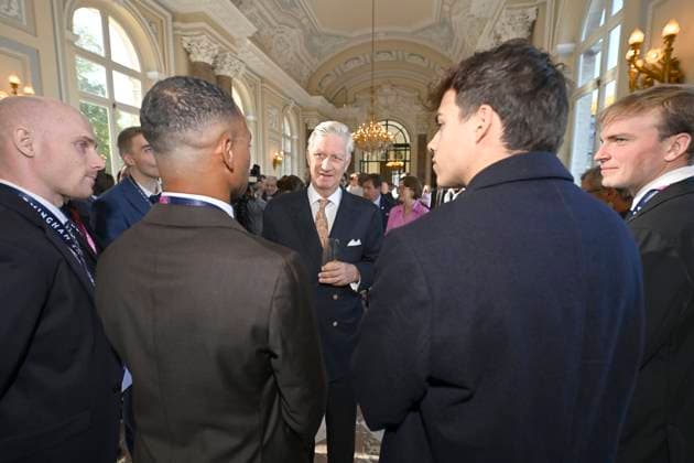 King Philippe and Queen Mathilde receive the Belgian athletes (2025-2026) BRUSSELS, BELGIUM - OCTOBER 06 : King Philippe and Queen Mathilde are hosting a reception at Laeken Castle for Belgian athletes who have distinguished themselves over the past two years. Among them are athletes who have won a medal at a European or World Championship in an Olympic or Paralympic sport, as well as those who have achieved an exceptional performance on the world stage on October 6, 2026 in Brussels, Belgium, 06 10 2026 Brussels Belgium  Copyright: xDidierxLebrunx