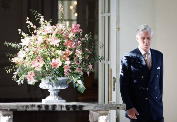 King Philippe - Filip of Belgium pictured during a royal meeting with the top Belgian athletes who have distinguished themselves over the past two years, at Laken Royal Castle, on Tuesday 6 October 2026. This concerns athletes who won a medal at a European or World Championship in an Olympic or Paralympic discipline, as well as Belgian athletes who have distinguished themselves exceptionally at the world level.  BENOITxDOPPAGNE 188890176