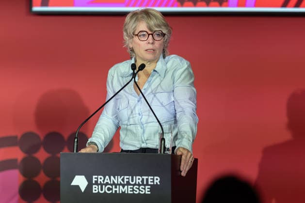 Buchmesse Frankfurt 2026 Jill Lepore, US-amerikanische Historikerin und Autorin. Eröffnungspressekonferenz der Buchmesse Frankfurt 2026., Frankfurt am Main Hessen Deutschland Messegelände