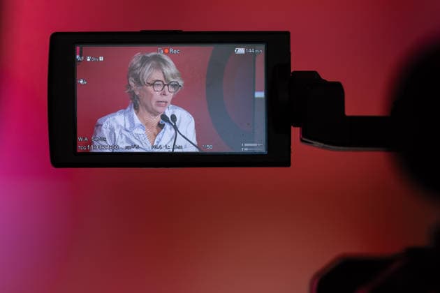 Buchmesse Frankfurt 2026 Jill Lepore, US-amerikanische Historikerin und Autorin. Eröffnungspressekonferenz der Buchmesse Frankfurt 2026., Frankfurt am Main Hessen Deutschland Messegelände