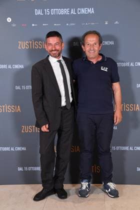 IPA89362228 - Rome, Cinema Barberini: Photocall for the film Zustissia. Pictured: Beniamino Zuncheddu and Mauro Trogu  Copyright: xVincenzoxLandix xVincenzoxLandix IPA89362228