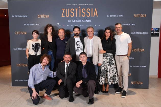 IPA89362210 - Rome, Cinema Barberini: Photocall for the film Zustissia. Pictured: The cast of Zustissia  Copyright: xVincenzoxLandix xVincenzoxLandix IPA89362210