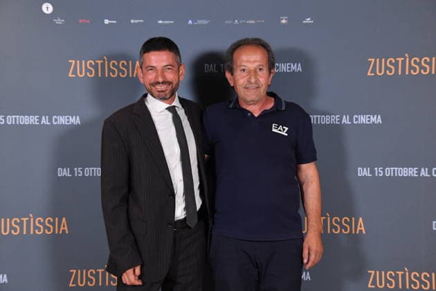 IPA89362246 - Rome, Cinema Barberini: Photocall for the film Zustissia. Pictured: Beniamino Zuncheddu and Mauro Trogu  Copyright: xVincenzoxLandix xVincenzoxLandix IPA89362246