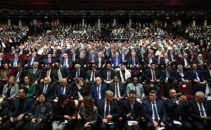 Turkish President Recep Tayyip Erdogan ANKARA, TURKIYE - OCTOBER 6: (----EDITORIAL USE ONLY - MANDATORY CREDIT - TURKISH PRESIDENCY MURAT KULA HANDOUT - NO MARKETING NO ADVERTISING CAMPAIGNS - DISTRIBUTED AS A SERVICE TO CLIENTS----) Turkish President Recep Tayyip Erdogan attends the Opening Ceremony of Academic Year 2026-2027 at the Bestepe National Congress and Culture Center in Ankara, Turkiye, on October 6, 2026. Turkish Presidency Murat Kula Handout Anadolu Ankara Turkey. Editorial use only. Please get in touch for any other usage.  Copyright: x2026xAnadoluxTurkishxPresidencyx xMuratxKulax xHandoutx